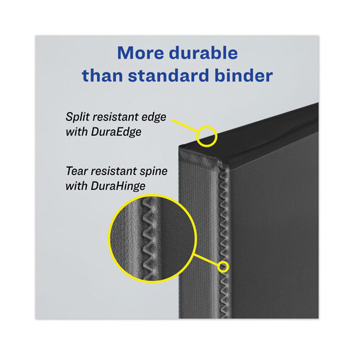 AVE79809 - Avery - Heavy-Duty View Binder with DuraHinge and One Touch EZD Rings, 3 Rings, 1&quot; Capacity, 11 x 8.5, Navy Blue