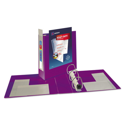 AVE79810 - Avery - Heavy-Duty View Binder with DuraHinge and Locking One Touch EZD Rings, 3 Rings, 3&quot; Capacity, 11 x 8.5, Purple