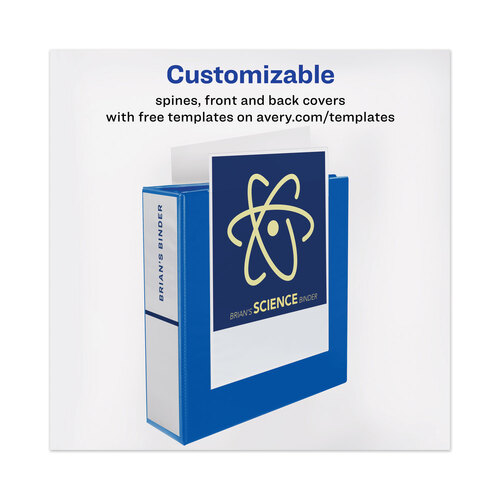 AVE79811 - Avery - Heavy-Duty View Binder with DuraHinge and Locking One Touch EZD Rings, 3 Rings, 3&quot; Capacity, 11 x 8.5, Pacific Blue