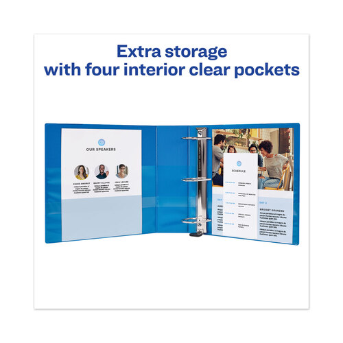 AVE79811 - Avery - Heavy-Duty View Binder with DuraHinge and Locking One Touch EZD Rings, 3 Rings, 3&quot; Capacity, 11 x 8.5, Pacific Blue