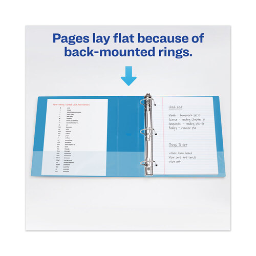 AVE79811 - Avery - Heavy-Duty View Binder with DuraHinge and Locking One Touch EZD Rings, 3 Rings, 3&quot; Capacity, 11 x 8.5, Pacific Blue