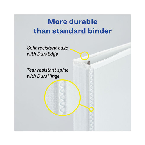 AVE79812 - Avery - Heavy-Duty View Binder with DuraHinge and Locking One Touch EZD Rings, 3 Rings, 4&quot; Capacity, 11 x 8.5, Chartreuse