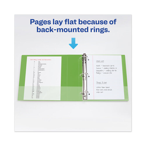 AVE79812 - Avery - Heavy-Duty View Binder with DuraHinge and Locking One Touch EZD Rings, 3 Rings, 4&quot; Capacity, 11 x 8.5, Chartreuse