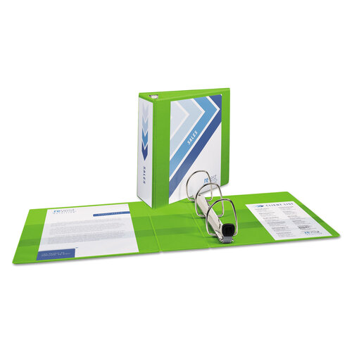 AVE79812 - Avery - Heavy-Duty View Binder with DuraHinge and Locking One Touch EZD Rings, 3 Rings, 4&quot; Capacity, 11 x 8.5, Chartreuse