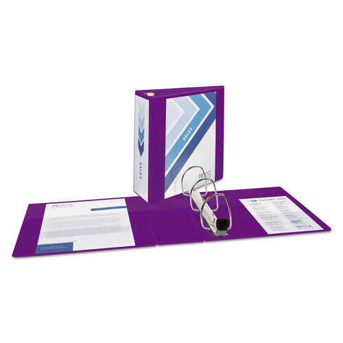 AVE79813 - Avery - Heavy-Duty View Binder with DuraHinge and Locking One Touch EZD Rings, 3 Rings, 4&quot; Capacity, 11 x 8.5, Purple