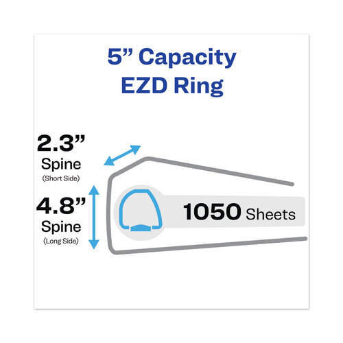 AVE79817 - Avery - Heavy-Duty View Binder with DuraHinge and Locking One Touch EZD Rings, 3 Rings, 5&quot; Capacity, 11 x 8.5, Pacific Blue