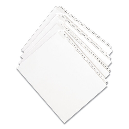 AVE82200 - Avery - Preprinted Legal Exhibit Side Tab Index Dividers, Allstate Style, 10-Tab, 2, 11 x 8.5, White, 25/Pack