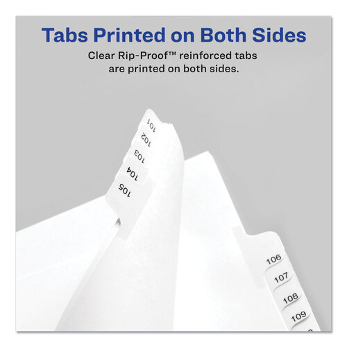 AVE82211 - Avery - Preprinted Legal Exhibit Side Tab Index Dividers, Allstate Style, 10-Tab, 13, 11 x 8.5, White, 25/Pack