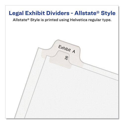 AVE82211 - Avery - Preprinted Legal Exhibit Side Tab Index Dividers, Allstate Style, 10-Tab, 13, 11 x 8.5, White, 25/Pack