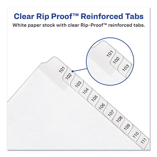 AVE82319 - Avery - Preprinted Legal Exhibit Side Tab Index Dividers, Allstate Style, 10-Tab, I to X, 11 x 8.5, White, 1 Set