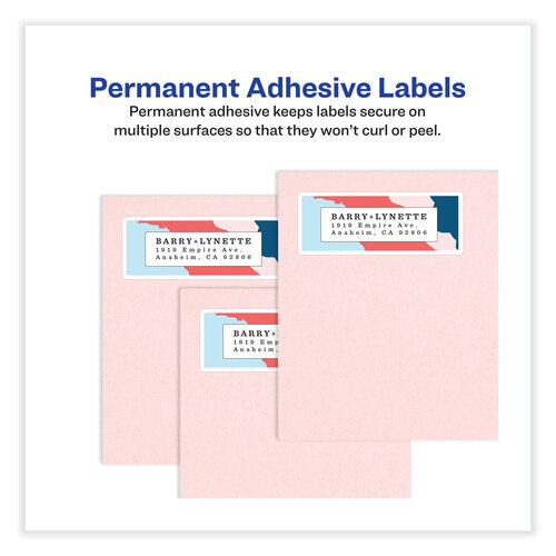 AVE8253 - Avery - Vibrant Inkjet Color-Print Labels w/ Sure Feed, 2 x 4, Matte White, 200/PK