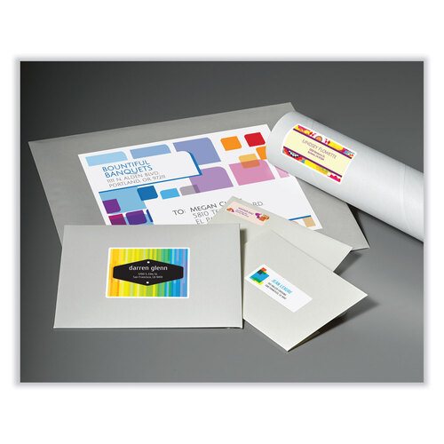 AVE8253 - Avery - Vibrant Inkjet Color-Print Labels w/ Sure Feed, 2 x 4, Matte White, 200/PK