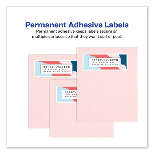 AVE8293 - Avery - Vibrant Inkjet Color-Print Labels w/ Sure Feed, 1.5&quot; dia, White, 400/PK