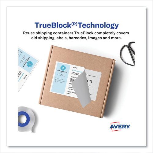 AVE8426 - Avery - Shipping Labels with TrueBlock Technology, Inkjet Printers, 5.5 x 8.5, White, 2 Labels/Sheet, 100 Sheets/Pack, 2 Packs