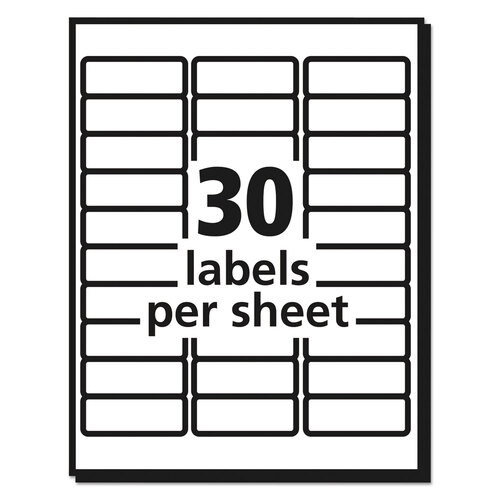 AVE8660 - Avery - Matte Clear Easy Peel Mailing Labels w/ Sure Feed Technology, Inkjet Printers, 1 x 2.63, Clear, 30/Sheet, 25 Sheets/Pack