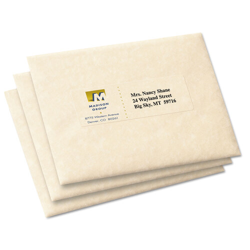 AVE8662 - Avery - Matte Clear Easy Peel Mailing Labels w/ Sure Feed Technology, Inkjet Printers, 1.33 x 4, Clear, 14/Sheet, 25 Sheets/Pack