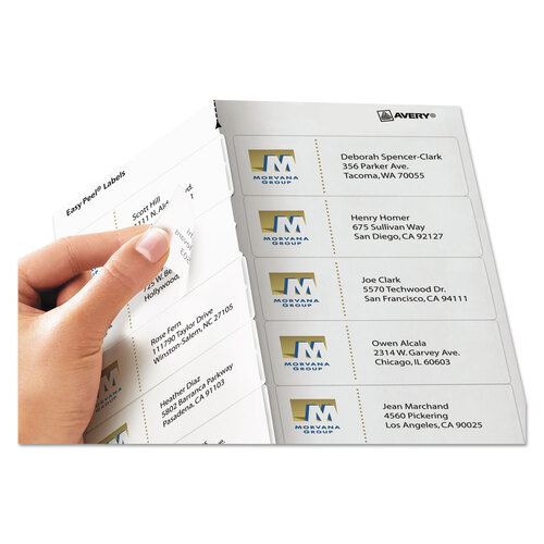AVE8662 - Avery - Matte Clear Easy Peel Mailing Labels w/ Sure Feed Technology, Inkjet Printers, 1.33 x 4, Clear, 14/Sheet, 25 Sheets/Pack