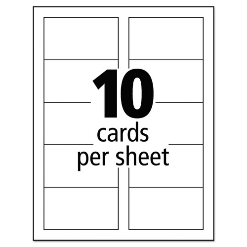 AVE8859 - Avery - True Print Clean Edge Business Cards, Inkjet, 2 x 3.5, Glossy White, 200 Cards, 10 Cards Sheet, 20 Sheets/Pack