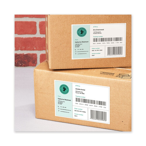 AVE95526 - Avery - Waterproof Shipping Labels with TrueBlock Technology, Laser Printers, 5.5 x 8.5, White, 2/Sheet, 500 Sheets/Box