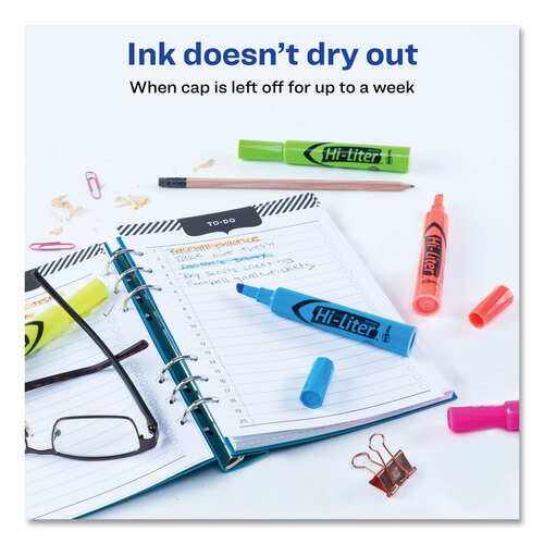 AVE98034 - Avery - Hi-Liter Desk-Style Highlighters, Assorted Ink Colors, Chisel Tip, Assorted Barrel Colors, Dozen