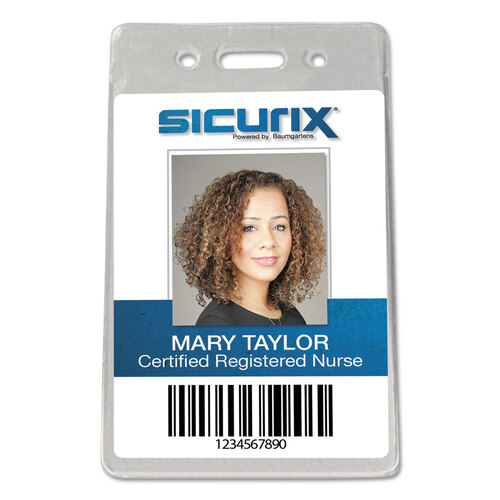 BAU47820 - Baumgartens - Sicurix Proximity Badge Holder, Vertical, 2 1/2w x 4 1/2h, Clear, 50/Pack