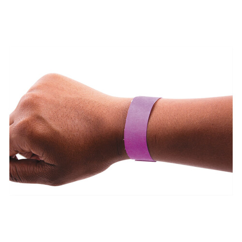 BAU85014 - Baumgartens - Security Wristbands, Sequentially Numbered, 10&quot; x 0.75&quot;, Purple, 100/Pack