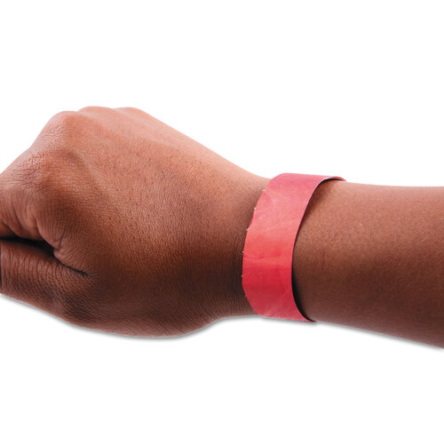 BAU85020 - Baumgartens - Security Wristbands, Sequentially Numbered, 10&quot; x 0.75&quot;, Red, 100/Pack
