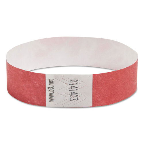 BAU85020 - Baumgartens - Security Wristbands, Sequentially Numbered, 10&quot; x 0.75&quot;, Red, 100/Pack