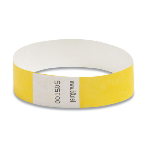 BAU85070 - Baumgartens - Security Wristbands, Sequentially Numbered, 10&quot; x 0.75&quot;, Yellow, 100/Pack