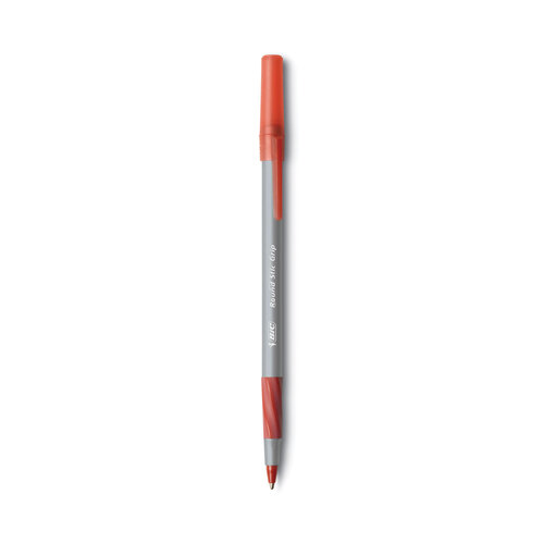 BIC Soft Feel Ballpoint Pen, Retractable, Medium 1 mm, Red Ink, Red Barrel,  Dozen (SCSM11RD)