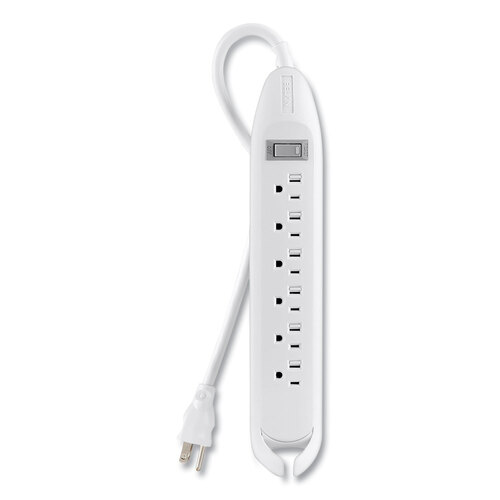 BLKF9D16012 - Belkin - Power Strip, 6 Outlets, 12 ft Cord, White