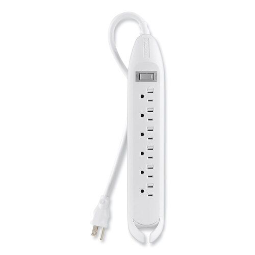 BLKF9D16012 - Belkin - Power Strip, 6 Outlets, 12 ft Cord, White