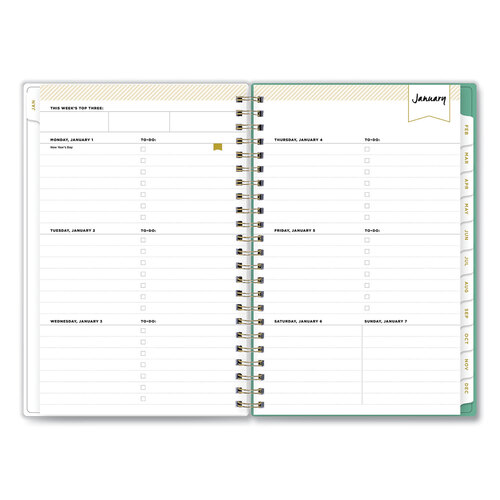 Blue Sky Day Designer Peyton Create-Your-Own Cover Weekly/Monthly Planner, Floral Artwork, 8 x 5, White, 12-Month (Jan-Dec): 2024