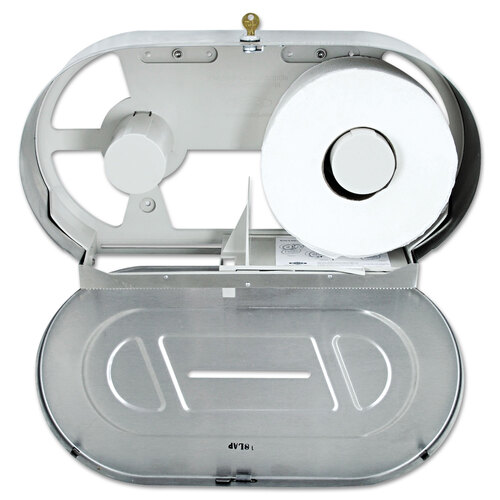 Toilet Tissue 2 Roll Dispenser, Jumbo, 20.81 x 5.31 x 11.38, Satin-Finish Stainless Steel Toilet Tissue 2 Roll Dispenser, Jumbo, 20.81 x 5.31 x 11.38, Satin-Finish Stainless Steel