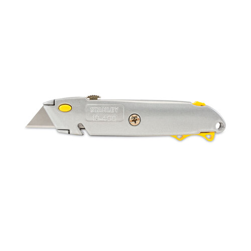 BOS10499BX - Stanley-Bostitch - Quick-Change Utility Knife with Retractable Blade and Twine Cutter, 6&quot; Metal Handle, Gray, 6/Box