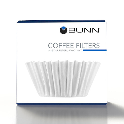 BUNBCF100B - Bunn - Coffee Filters, 8 to 12 Cup Size, Flat Bottom, 100/Pack