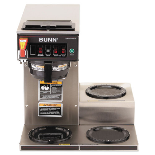 BUNCWTF153LP - Bunn - CWTF-3 Three Burner Automatic Coffee Brewer, 12-Cup, Black/Stainless Steel