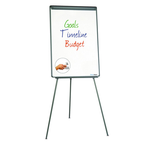 BVCEA2300045 - MasterVision - Basic Tripod Melamine Presentation Easel, 22.5 x 42, White/Black