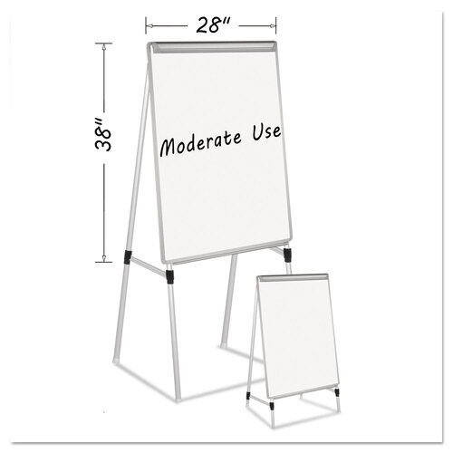 BVCEA2300335MV - MasterVision - Silver Easy Clean Dry Erase Quad-Pod Presentation Easel, 45&quot; to 79&quot; High, Silver