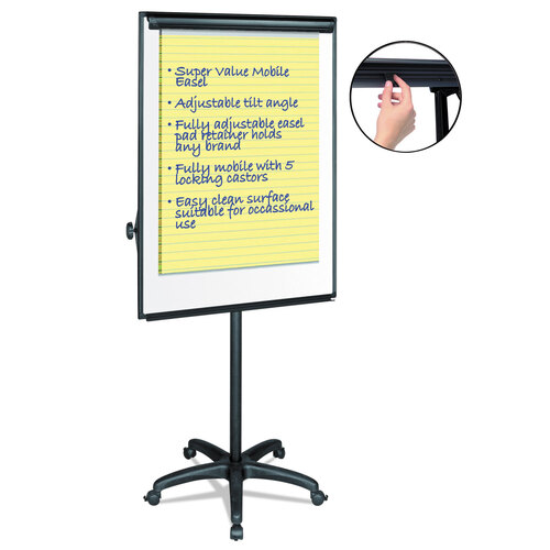 BVCEA4800055 - MasterVision - Silver Easy Clean Dry Erase Mobile Presentation Easel, 44&quot; to 75.25&quot; High