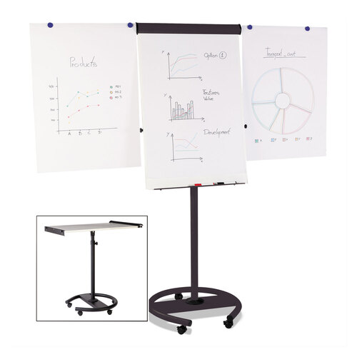 BVCEA4806156 - MasterVision - 360 Multi-Use Mobile Magnetic Dry Erase Easel, 27 x 41, White Surface, Black Steel Frame