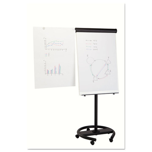 BVCEA4806156 - MasterVision - 360 Multi-Use Mobile Magnetic Dry Erase Easel, 27 x 41, White Surface, Black Steel Frame