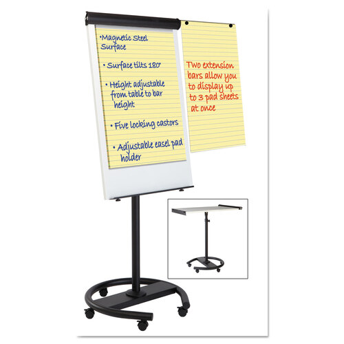 BVCEA4806156 - MasterVision - 360 Multi-Use Mobile Magnetic Dry Erase Easel, 27 x 41, White Surface, Black Steel Frame