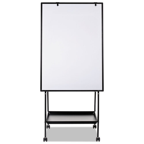 MasterVision EA49125016 29 1/2 x 41 5/8 Mobile Reversible Dry Erase Board  Creation Station with Black Metal Frame and Storage Tray