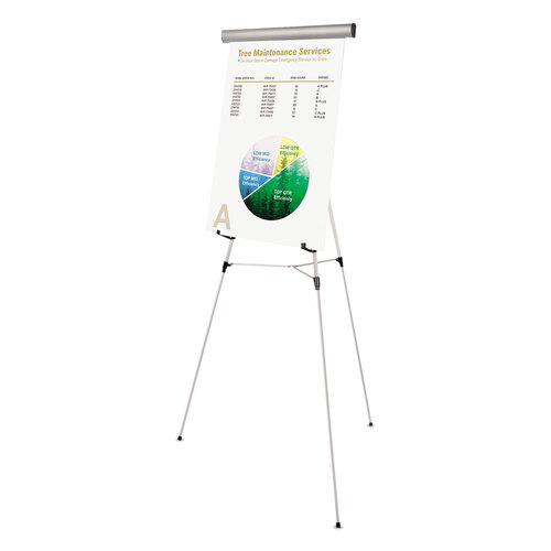 BVCFLX05102MV - MasterVision - Telescoping Tripod Display Easel, Adjusts 38&quot; to 69&quot; High, Metal, Silver