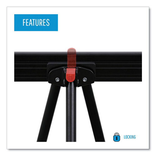 BVCFLX09101MV - MasterVision - Telescoping Tripod Display Easel, Adjusts 35&quot; to 64&quot; High, Metal, Black