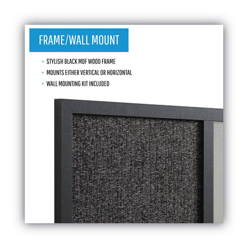 BVCMX04433168 - MasterVision - Designer Combo Fabric Bulletin/Dry Erase Board, 24 x 18, White/Black Surface, Black MDF Wood Frame
