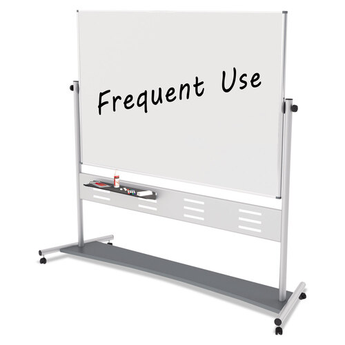 BVCQR5507 - MasterVision - Revolver Easel, 70.8 x 47.2, 80&quot; Tall Easel, Horizontal Orientation, White Surface, Silver Aluminum Frame