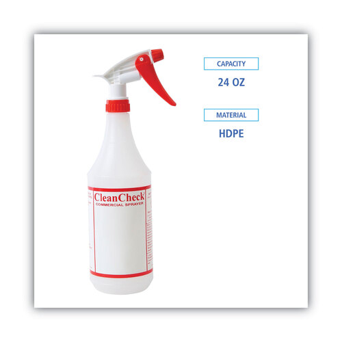 BWK03010 - Boardwalk - Trigger Spray Bottle, 32 oz, Clear/Red, HDPE, 3/Pack