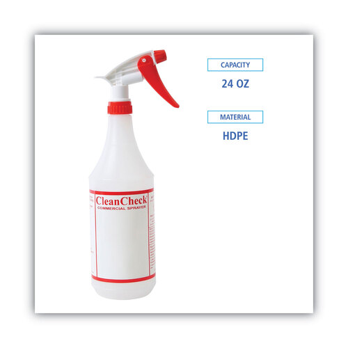 BWK03010 - Boardwalk - Trigger Spray Bottle, 32 oz, Clear/Red, HDPE, 3/Pack